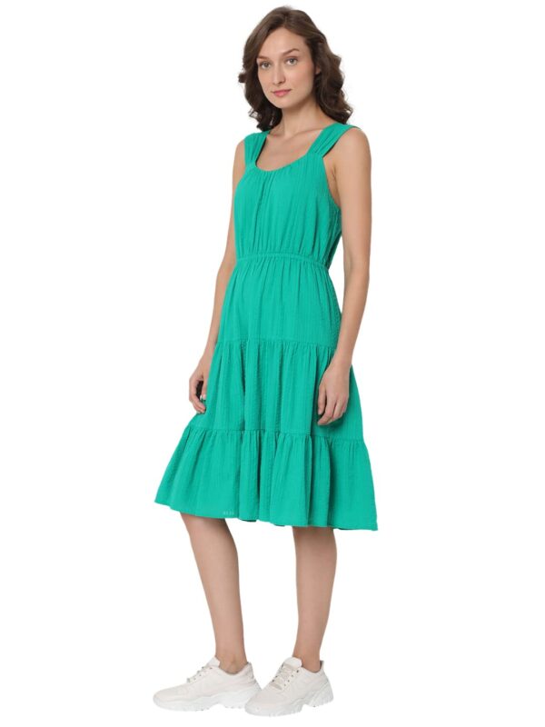 Women's Knee Length Cotton A-Line Dress - Image 3