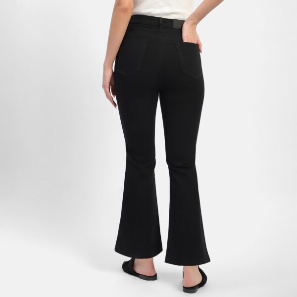 Solid Black Flared Jeans - Image 2