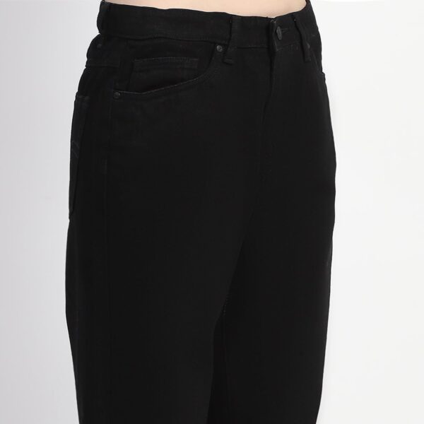 Straight Fit Solid Black Denim - Image 4