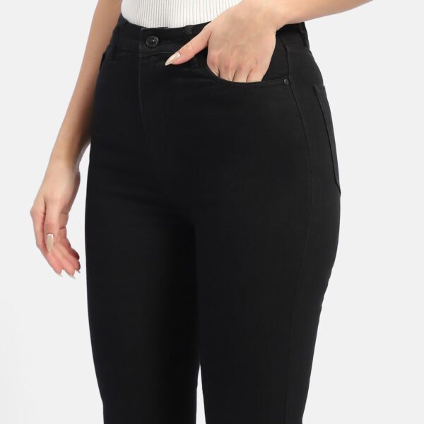 Solid Black Flared Jeans - Image 4