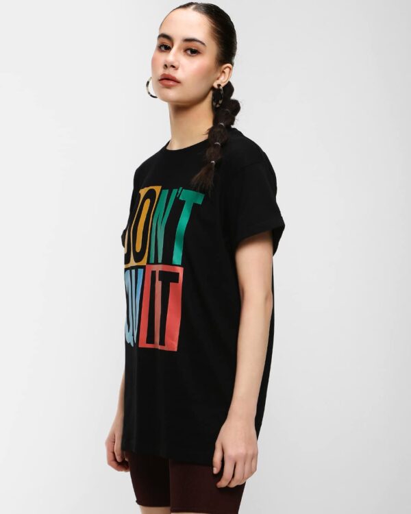 Women's Letter Print Loose Fit T-Shirt - Image 2