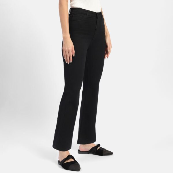 Solid Black Flared Jeans - Image 3