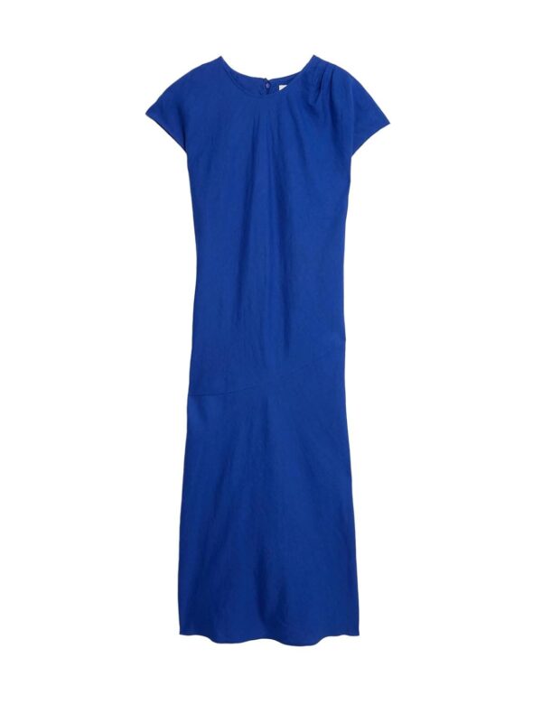 Women's Linen Modern Below The Knee Dress - Image 2