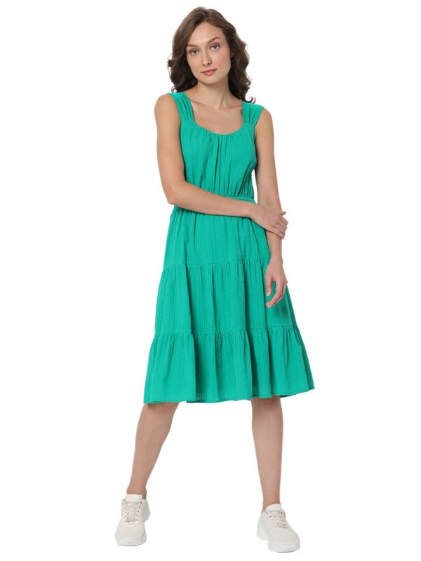 Women's Knee Length Cotton A-Line Dress