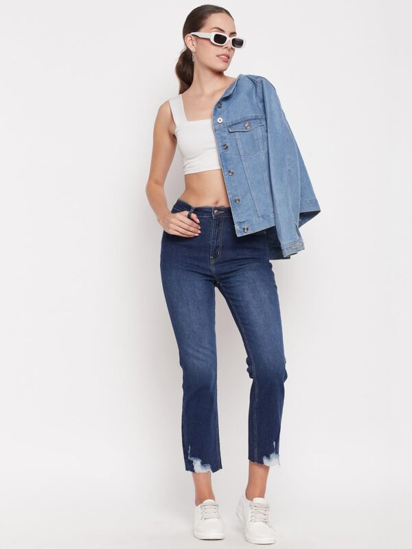 Women Solid Blue Jeans - Image 5