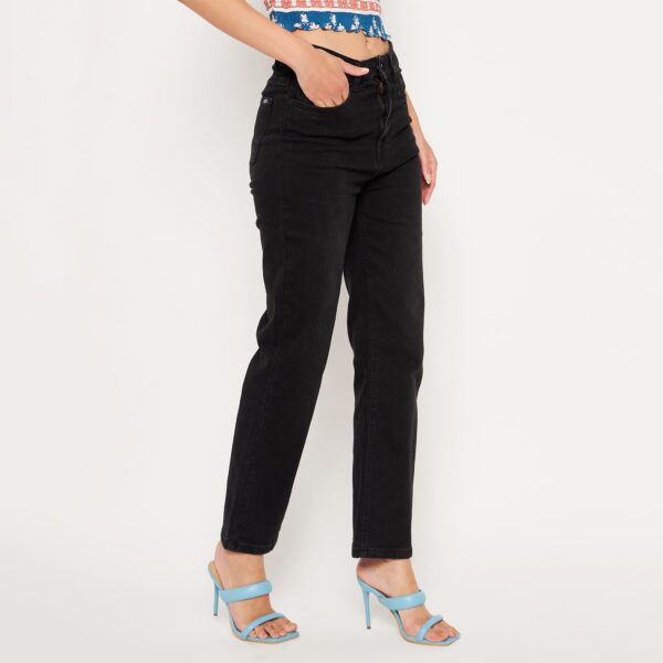 Women Solid Black Jeans - Image 3