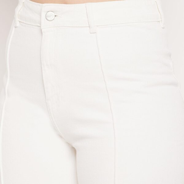 Women Solid White Denim Jeans - Image 4