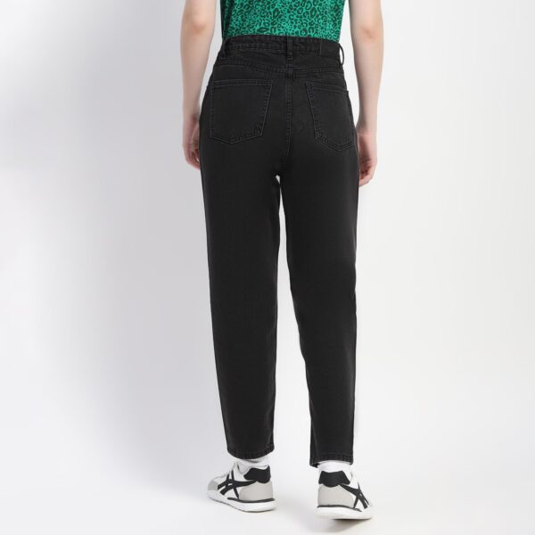 Cotton Solid Black Straight Denim - Image 2