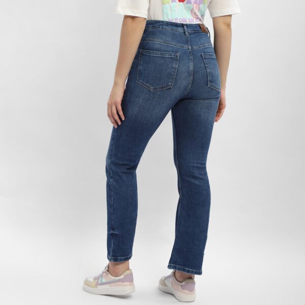 Light Washed Mid Blue Flared Jeans - Image 2