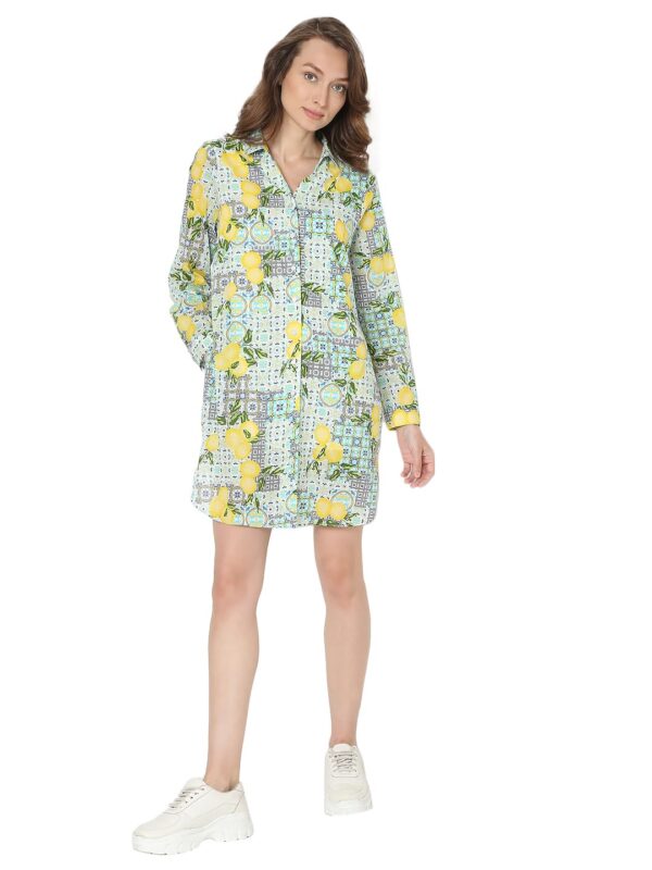 Women's Polyester Shirt Above The Knee Dress - Image 5