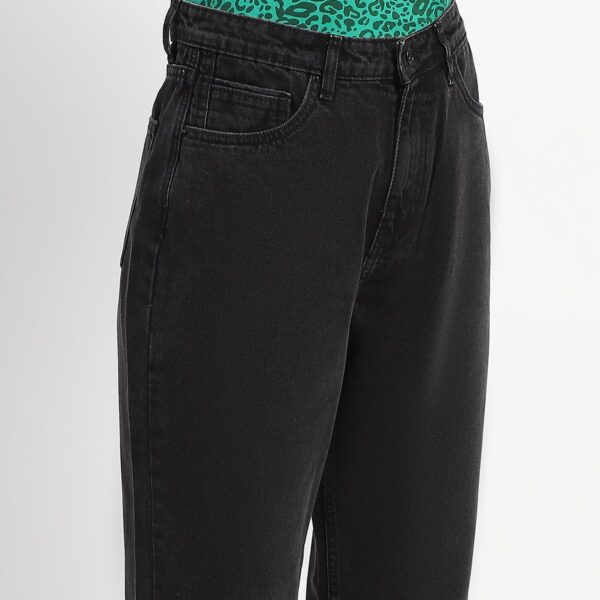 Cotton Solid Black Straight Denim - Image 4