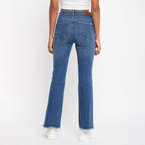 Women Solid Light Blue Denim Jeans - Image 2