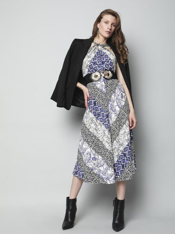 Women's Polyester A-Line Midi Dress - Image 2