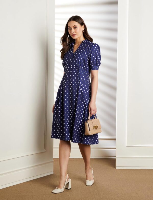 Women's Fit & Flare Wrap Dress (Midi Length | Desk-to-Dinner) - Image 3