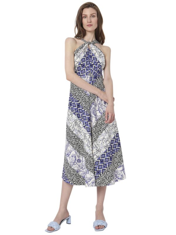 Women's Polyester A-Line Midi Dress