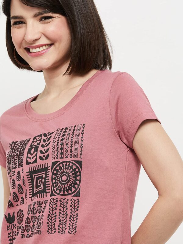 Regular Fit Women Printed Round Neck T-Shirt - Image 4