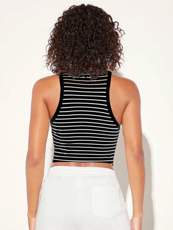 Women's & Girls' Striped Crop Racerback Tank Top - Image 8