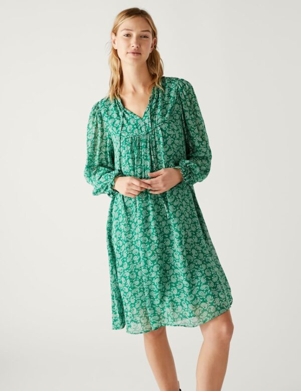 Women's Rayon Smocked Knee-Length Dress - Image 2