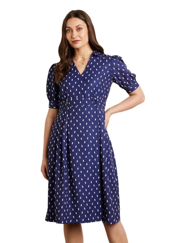 Women's Fit & Flare Wrap Dress (Midi Length | Desk-to-Dinner)