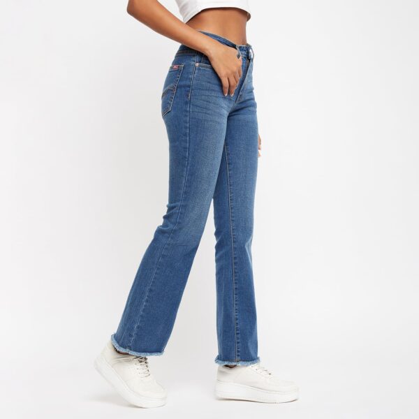 Women Solid Light Blue Denim Jeans - Image 3