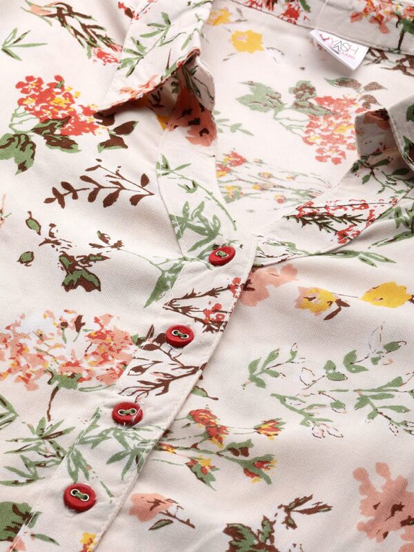 Women'S Rayon Floral Printed Straight Shirt For Women - Image 5