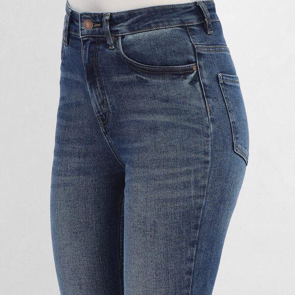 Light Washed Mid Blue Flared Jeans - Image 4