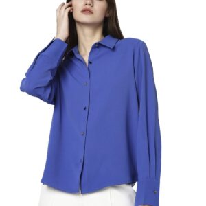 Women's Cotton Relaxed Fit Collar Neck Shirt