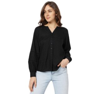 Women's Stylised V-Neck Regular Fit Shirt