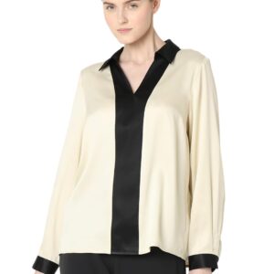Women's V-Neck Pleating Detail Top