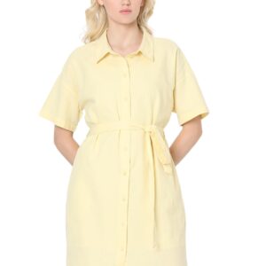 Women's Linen Shirt Knee-Length Dress