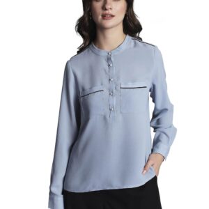 Cuffed Sleeves Shirt Style Top