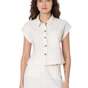 Women's Polyester Solid Relaxed Fit Shirt