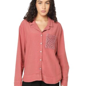 Women's Linen Solid Relaxed Fit Shirt