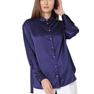 Women Spread Collar Casual Shirt