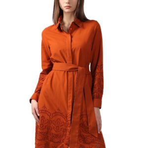 Women's Cotton Shirt Above The Knee Dress