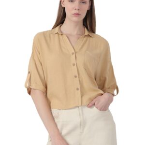 VERO Moda Women's Solid Regular Fit Shirt