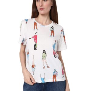 Women's Cotton Cartoon Regular Fit T-Shirt