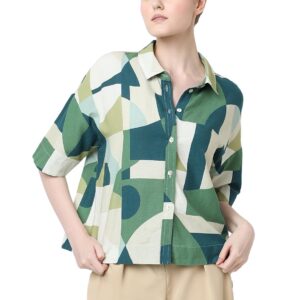 Women's Geometric Regular Fit Shirt
