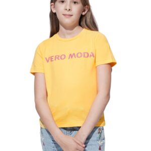 Girl's Cotton Letter Print Regular Fit T-Shirt