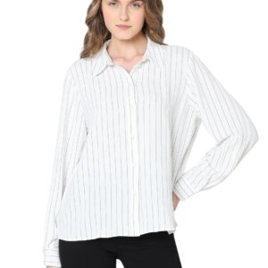 Women Polyester Striped Regular Fit Shirt