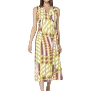 Women's | Wrapover A line | Maxi| Below The Knee| Sleeveless Dress