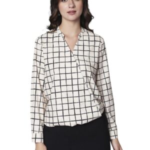 Women's Checkered Regular Fit T-Shirt