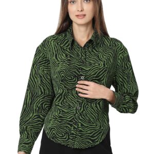 Animal Opaque Printed Spread Collar Casual Shirt