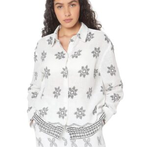 VERO Moda Women's Cotton Floral Regular Fit Shirt