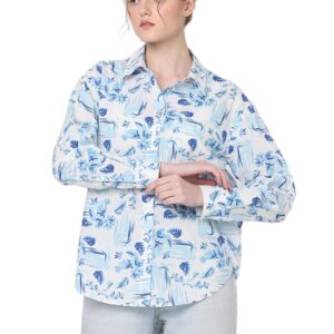 Women's Tropical Print Regular Fit Shirt