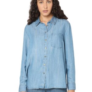 Women's Polyester Striped Relaxed Fit Shirt