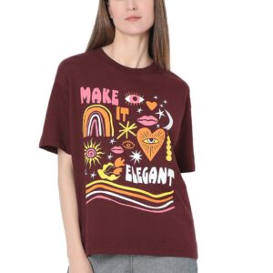 Round Neck Short Sleeves Graphic Printed Pure Cotton Cotton Regular Fit T-Shirt